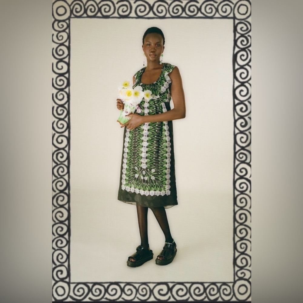 Anna Sui- Midi Floral Dress. Size S
